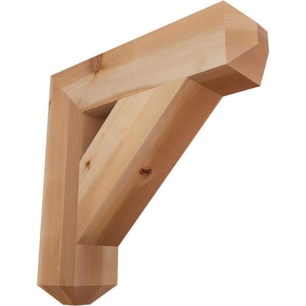 Ekena Millwork 5.5 in. x 26 in. x 26 in. Western Red Cedar Traditional Craftsman Smooth Bracket