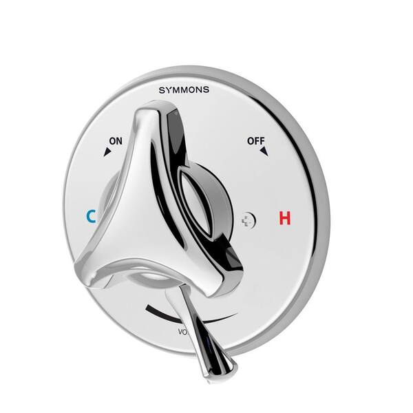 Symmons Origins 1-Handle Wall-Mounted Tub and Shower Valve Trim Kit in Polished Chrome with Service Stops (Valve Included)