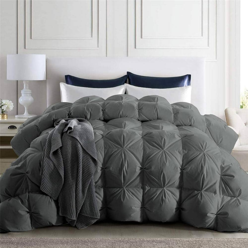 Bafode 800 Fill Power Full Size 93 White Goose Down Winter Comforter in Gray HD PD GC91005 F The Home Depot