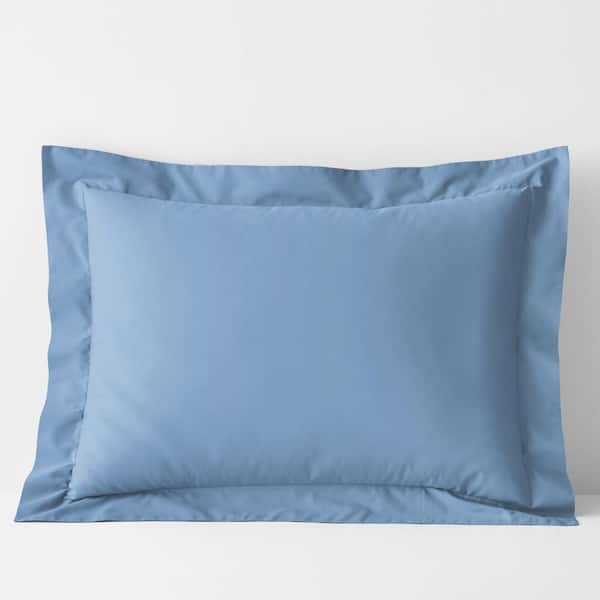 The Company Store Company Cotton Percale Porcelain Blue Standard Sham