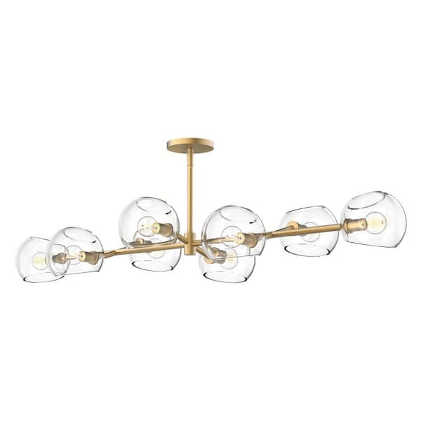 ALORA MOOD Willow 48 in. 8 Light 60-Watt Brushed Gold/Clear Glass ...