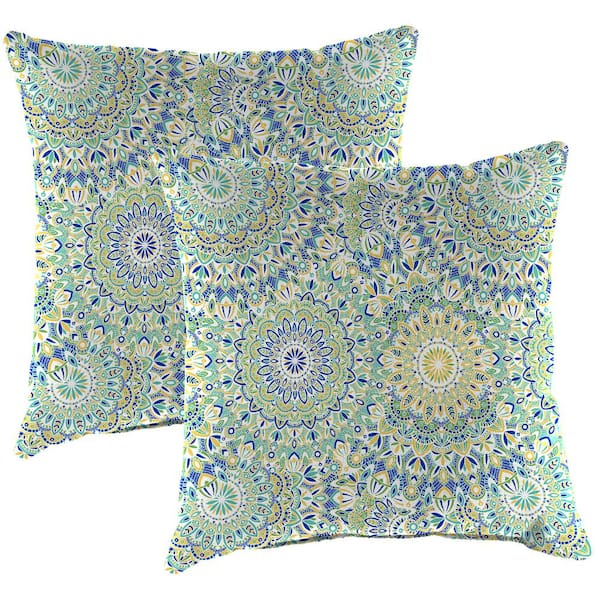 Jordan Manufacturing 16 in. L x 16 in. W x 4 in. T Outdoor Throw Pillow in Alonzo Fresco (2-Pack)
