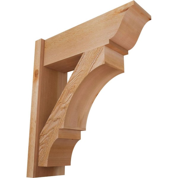 Ekena Millwork 8 in. x 28 in. x 24 in. Balboa Traditional Rough Sawn Western Red Cedar Outlooker