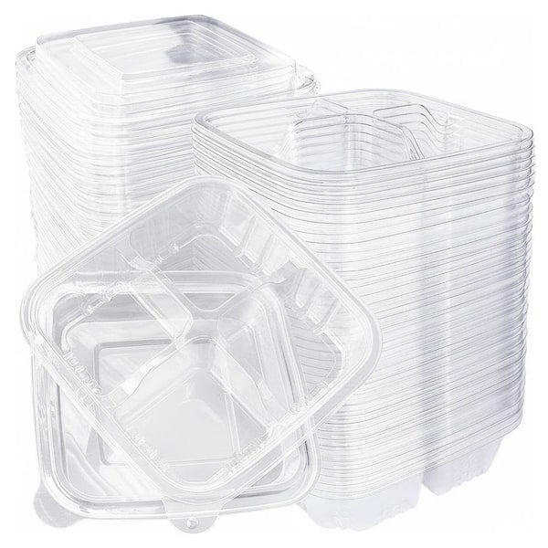 Plastic 4-Compartment Meal Prep Lunch Containers with Lids, 40-Pack Disposable Bento Snack Containers for School