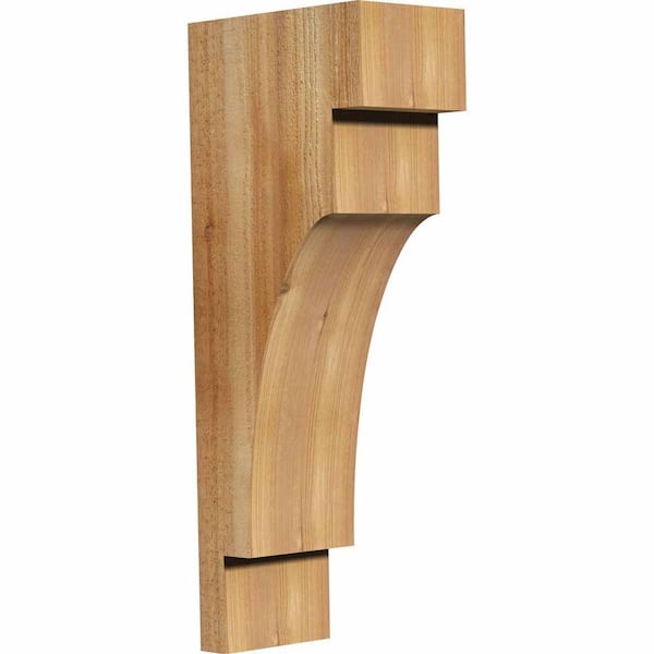Ekena Millwork 6 in. x 10 in. x 26 in. Western Red Cedar Mediterranean Rough Sawn Corbel