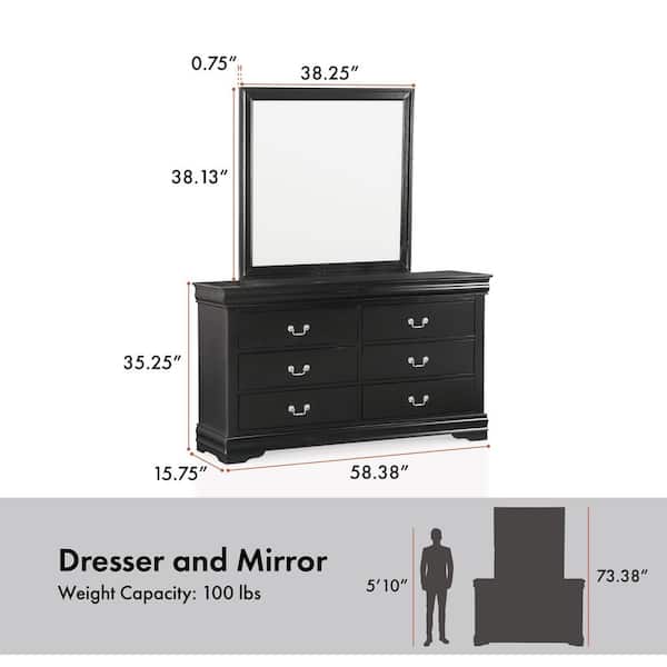 4 piece black dresser set UBesGoo Black Chest of Drawers Dresser Wood Organizer Cabinet, 4 Drawer Nightstand Side Table, Furniture for Bedroom