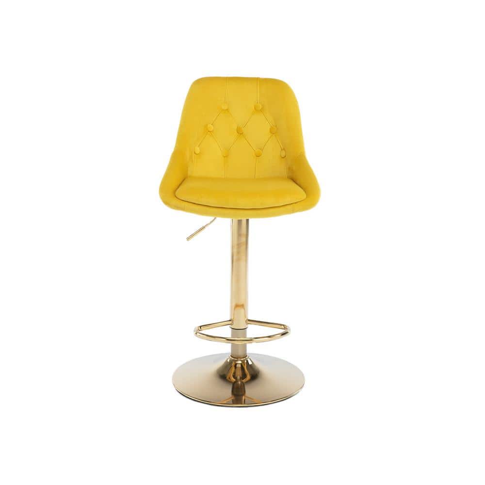 44in. Mustard Bar Stools with Back and Footrest Counter Height Dining