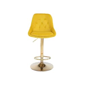 44in. Mustard Bar Stools with Back and Footrest Counter Height Dining Chairs