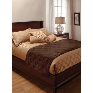 Faux Suede Polyester and Olefin 1 piece Twin Chocolate Bed Protector