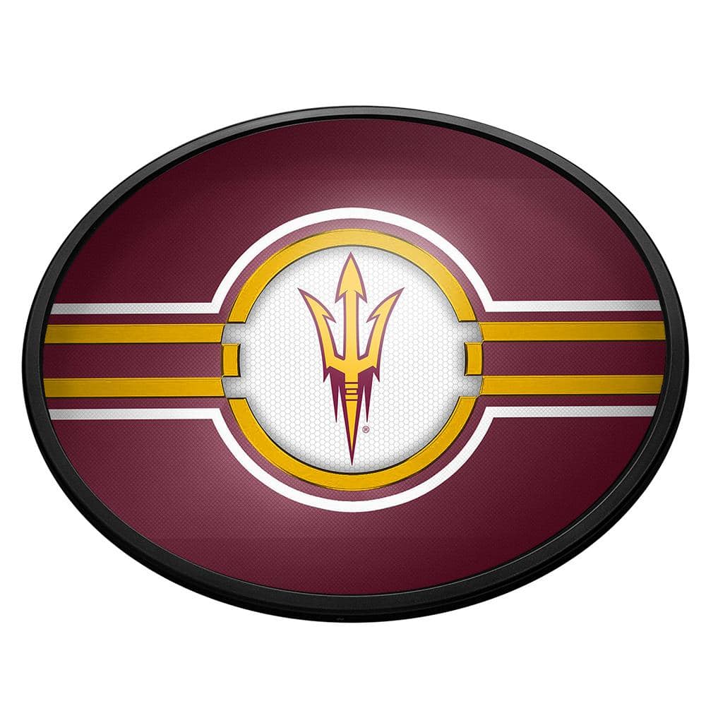 Arizona State Sun Devils: Oval Slimline Lighted Wall Sign 18 in. L x 14 in. W x 2.5 in. D -  The Fan-Brand, NCAZST-140-01A