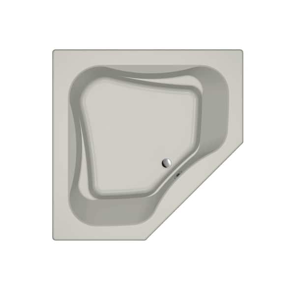 JACUZZI Primo 60 in. x 60 in. Corner Soaking Bathtub with Center Drain in Oyster