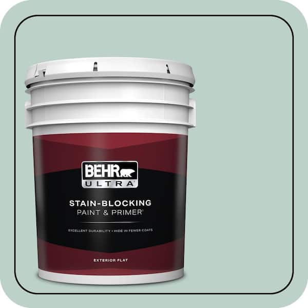 BEHR ULTRA 5 gal. #S420-2 Moon Glass Flat Exterior Paint & Primer