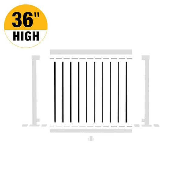 PEAK Aluminum Railing 4 ft. Matte Black Aluminum Deck Railing Picket and Spacer Kit for 36 in. high system