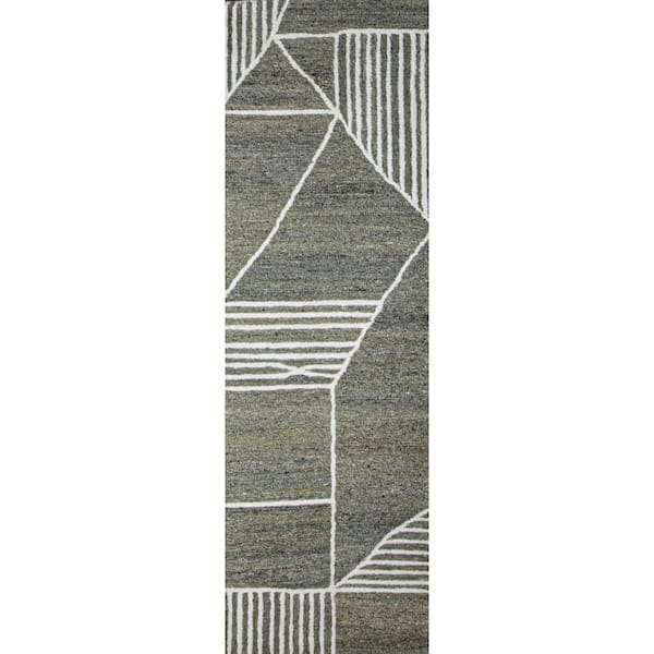Verona Spruce 3 ft. x 8 ft. (2 ft. 6 in. x 8 ft.) Geometric Transitional Runner Rug