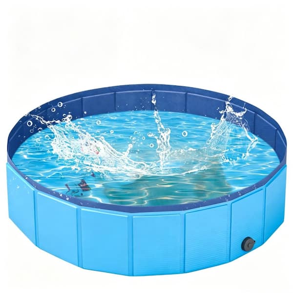 32 in. x 8 in. Foldable Round Kiddie Pool Pet Dog Swimming Pool