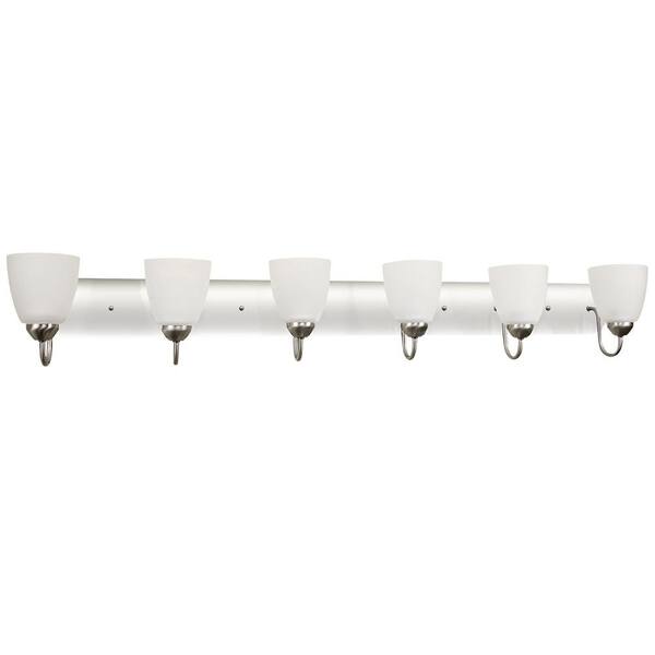 Kira Home Armada 48.5 in. 6-Lights Brushed Nickel Modern Bathroom Vanity Light RV-WB562542-BN ...