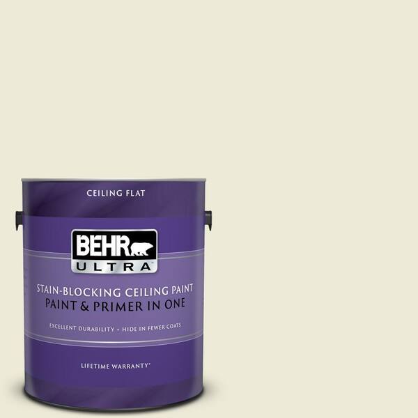 BEHR ULTRA 1 gal. #UL180-14 Summer Jasmine Ceiling Flat Interior Paint and Primer in One