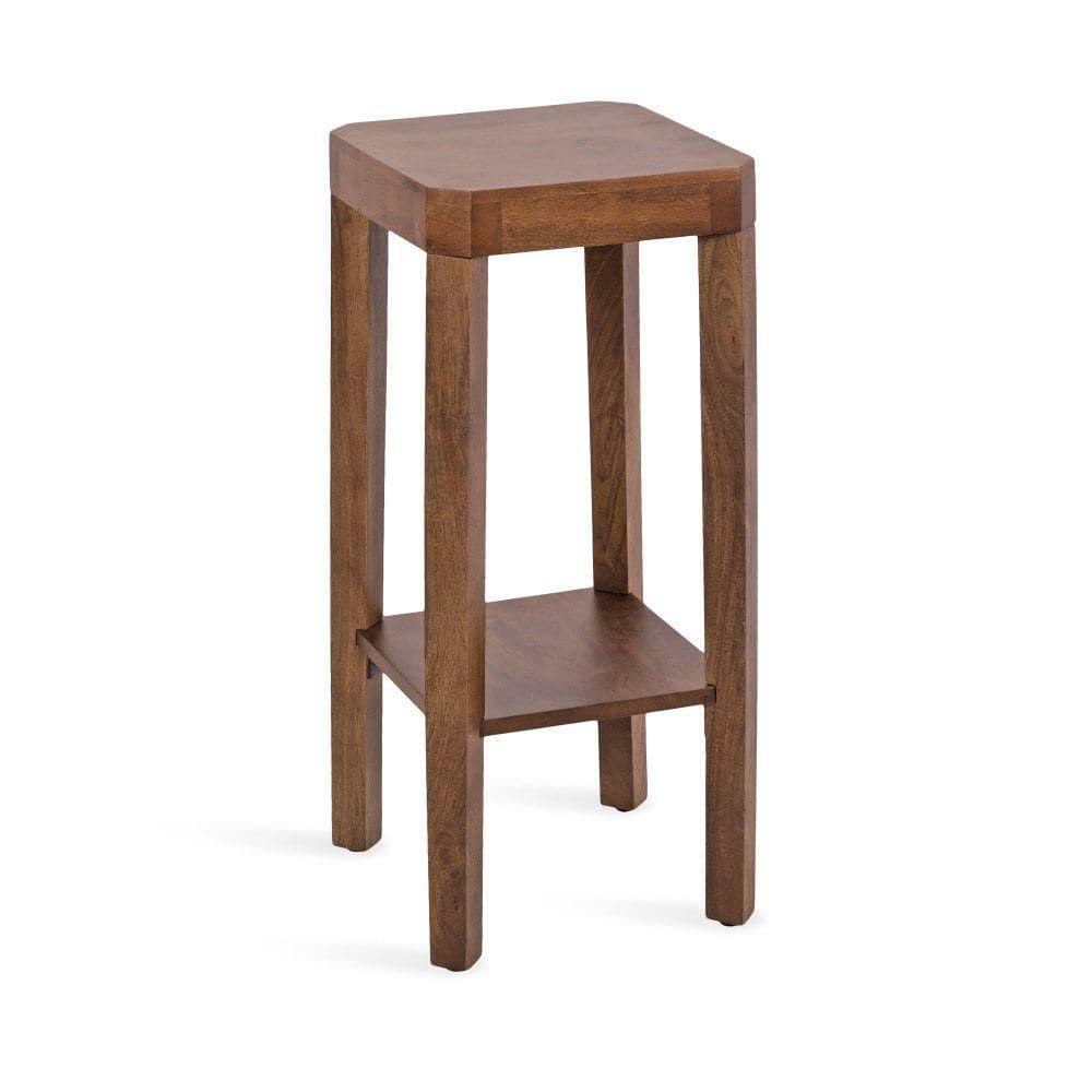 Talcott 12.00 in. Walnut Brown Square Solid Wood End Table