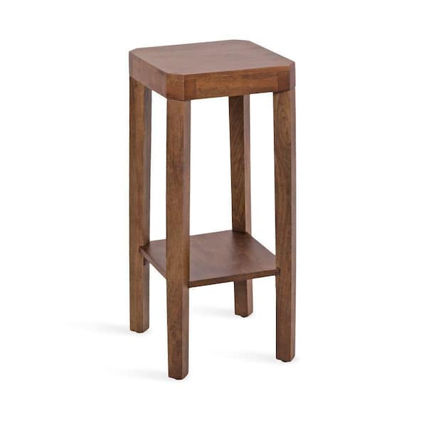 Talcott 12.00 in. Walnut Brown Square Solid Wood End Table
