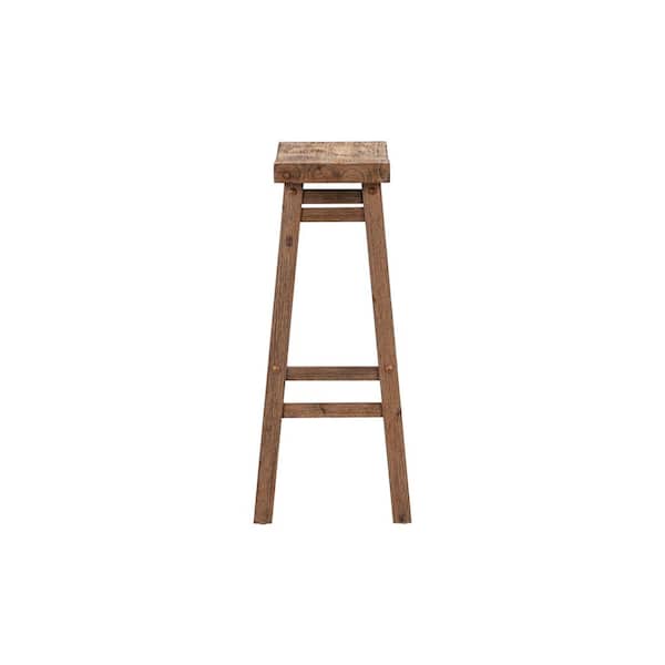 29 in. Sonoma Saddle Stool - Barnwood Wire-Brush - Set of 2