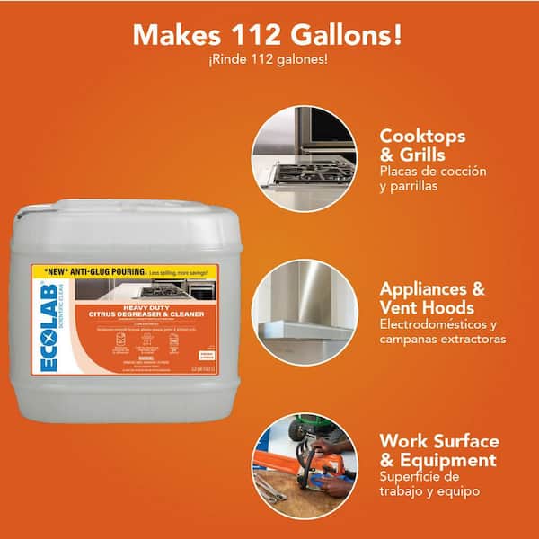 3.5 Gal. Heavy Duty Citrus Degreaser Concentrate Cleaner, Attacks Grease and Grime