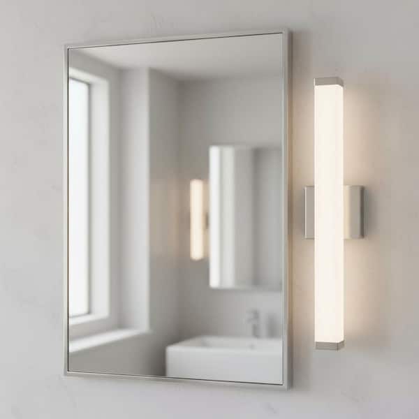 24 in. 1-Light 20W White Integrated LED Vanity Light, Modern Bathroom Wall Sconce Light Bar for Mirror and Makeup