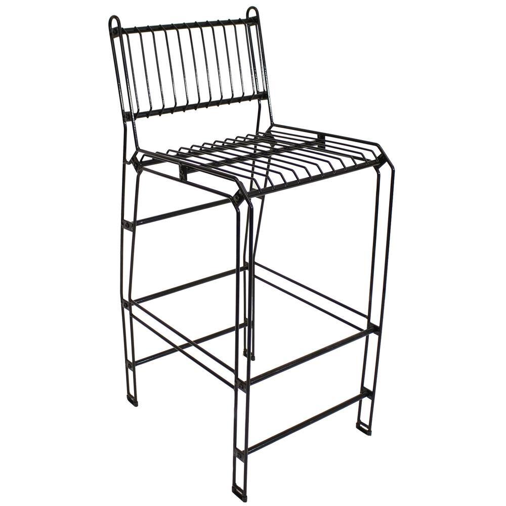 Sunnydaze Decor Steel Indoor/Outdoor Wire Bar Chair in Black MTR461