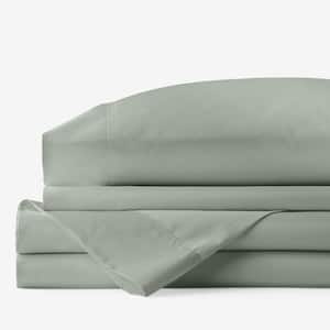 4-Piece Tarragon Solid 300-Thread Count Rayon Made From Bamboo Cotton Sateen King Sheet Set