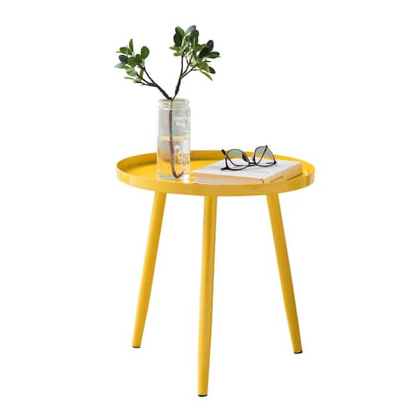 Signature Home SignatureHome 16 in. W Yellow Finish Material Metal Scranton Side Table - (Dimensions: 16" W x 16" L x 17" H)