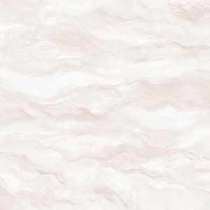 Pink Cirrus Blush Wave Fabric Pre-Pasted Matte Strippable Wallpaper