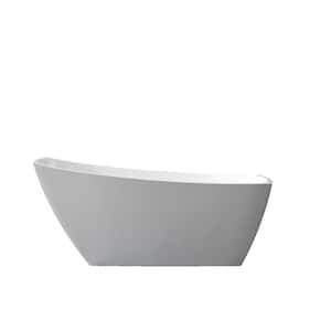 Albi 67 in. Acrylic Flatbottom Non-Whirlpool Freestanding Bathtub in Glossy White