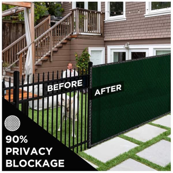 BOEN 8 ft. x 50 ft. Green Privacy Fence Screen Netting Mesh
