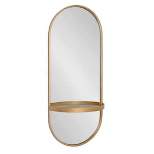 Estero 38 in. x 16 in. Classic Oval Framed Gold Wall Mirror