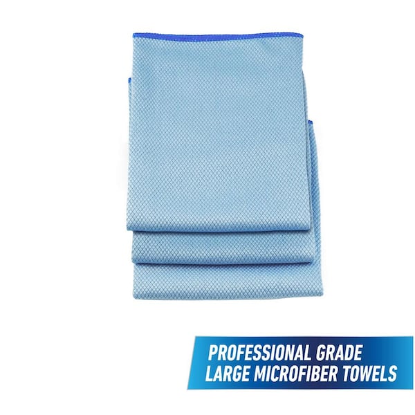 Unger 18 in. Large Microfiber Cleaning Cloths (3-Count)