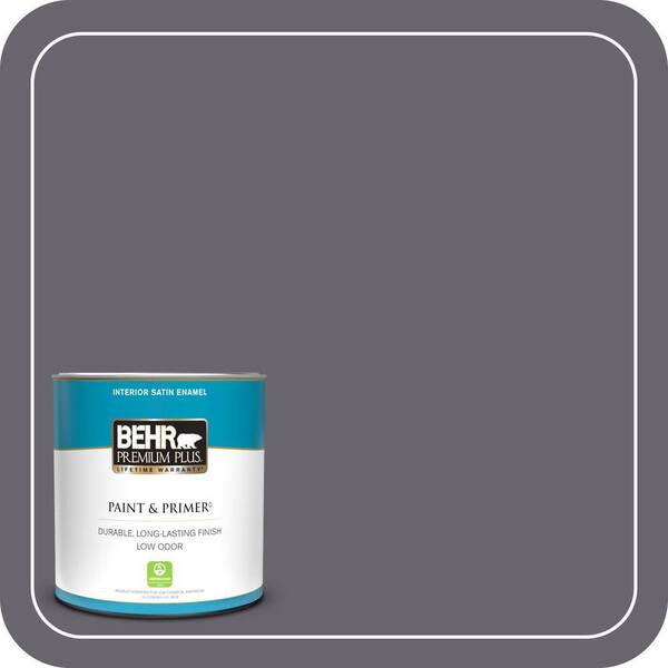 BEHR PREMIUM PLUS 1 qt. #N550-6 Alter Ego Satin Enamel Low Odor Interior Paint & Primer
