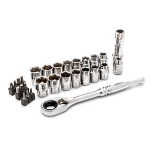 3/8 in. Drive 6-Point Pass-Thru Ratchet and Socket Set (28-Piece)