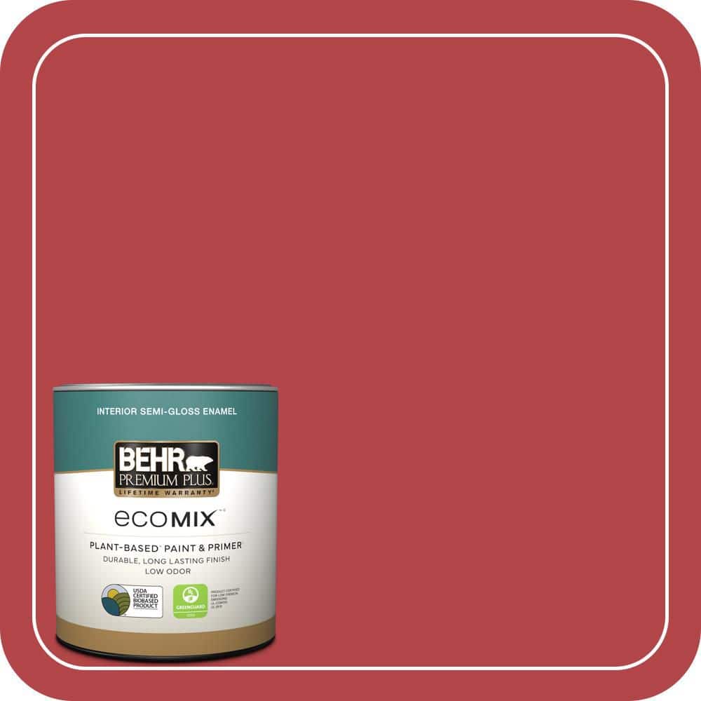 1 qt. Home Decorators #HDC-SM14-10 Intrigue Red Semi-Gloss Enamel EcoMix Plant-Based Interior Paint & Primer price history on PriceWatchPro