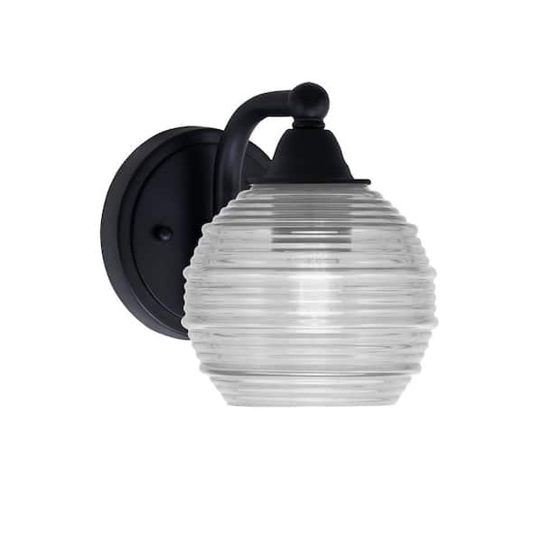 Unbranded Madison 6 in. 1-Light Matte Black Wall Sconce with Standard Shade