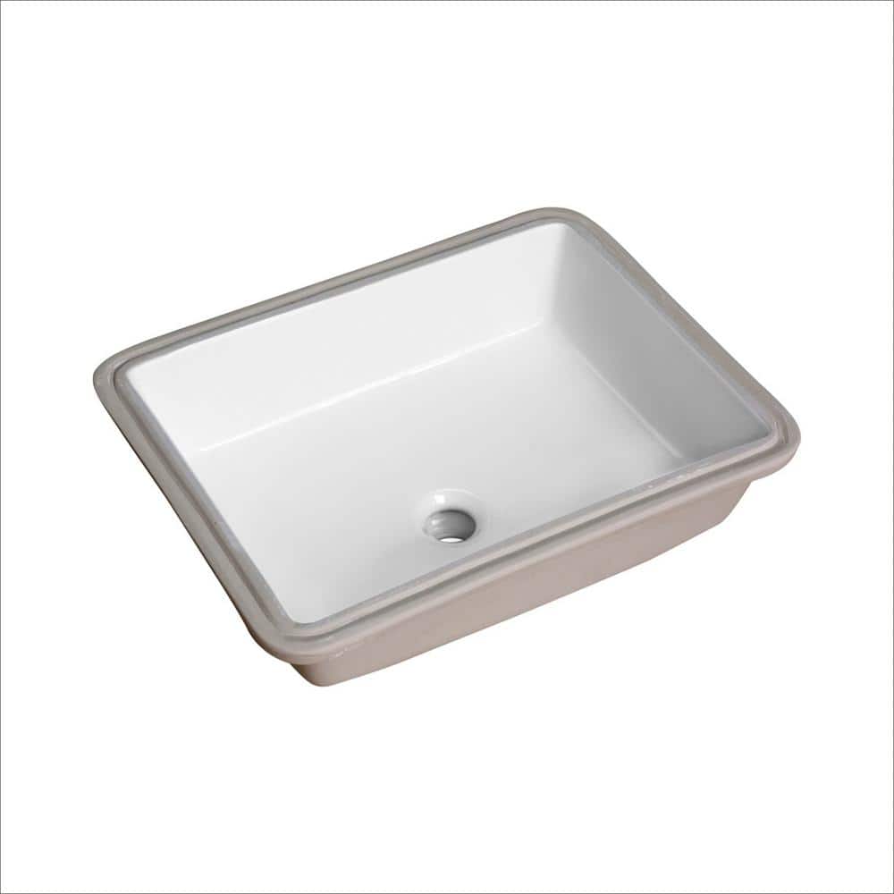 17 in. Corner Undermount Bathroom Sink in White Ceramic