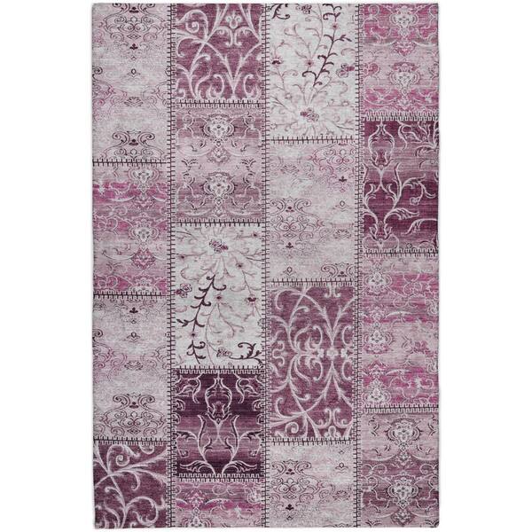 Dream Shag Premium Machine Washable Abstract ADS566 Burgundy 5 ft. x 7 ft. 6 in. Area Rug