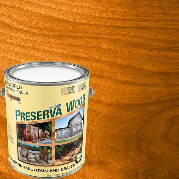 Preserva Wood 1 gal. Oil-Based Sierra Gold Penetrating Stain and Sealer
