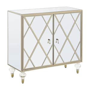 Astilbe Mirror and Champagne 2-door Accent Cabinet