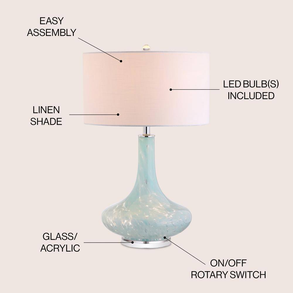 Montreal 29" Ice Blue Glass and Acrylic Table Lamp