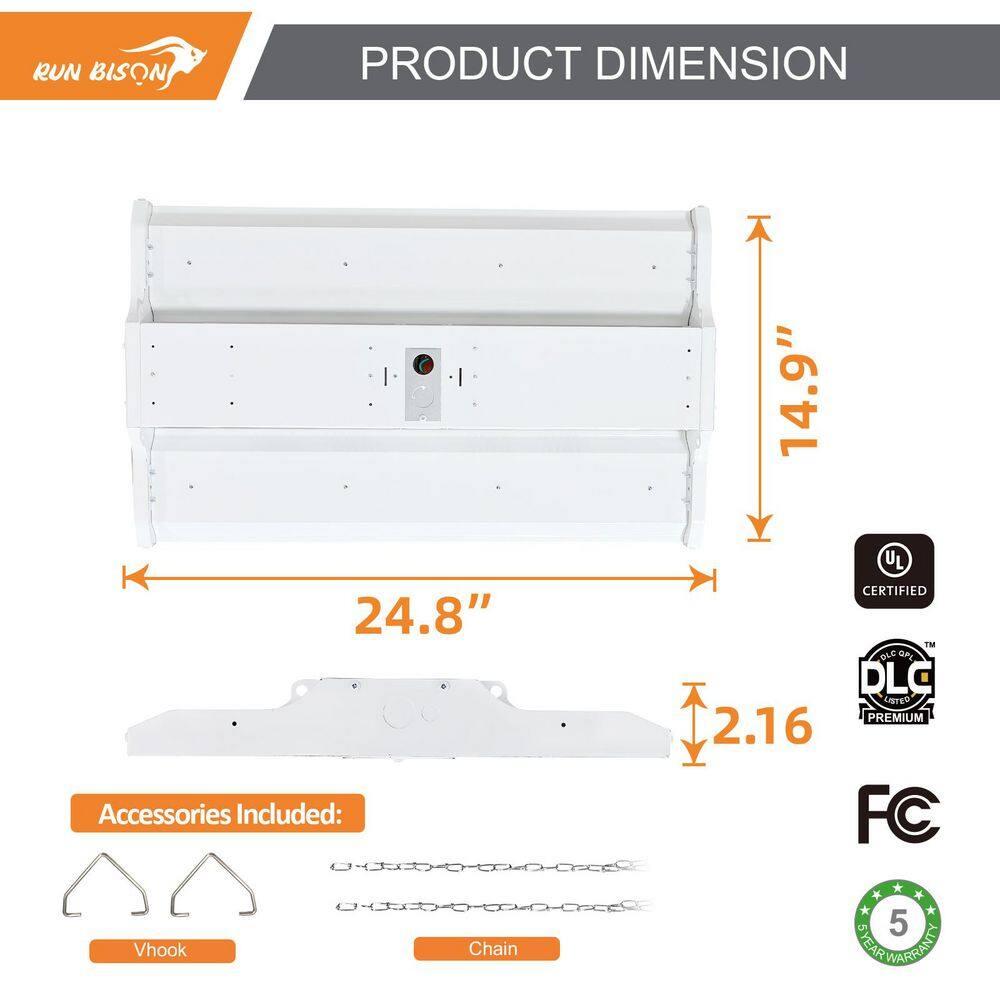 White Dimmable Linear LED High Bay Ceiling Light