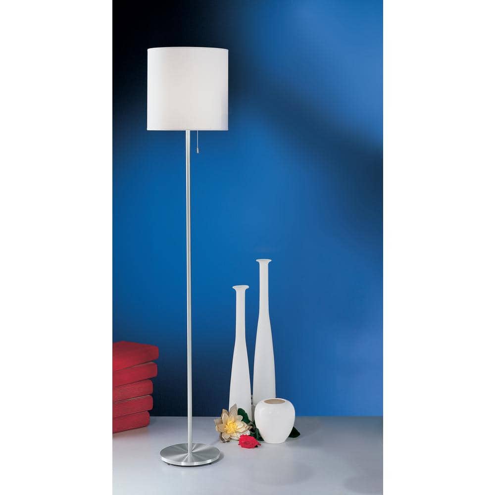 Sendo Modern Cream Drum Shade Aluminum Floor Lamp