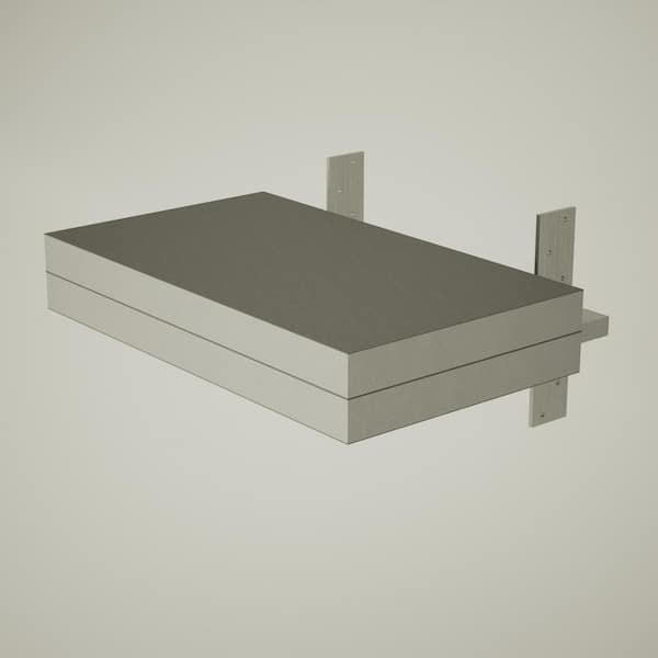 72in. x 12in. x 4in. The Original Floating Shower Bench Kit with XPS Concrete Mesh Board-Original Shower Bench Bracket