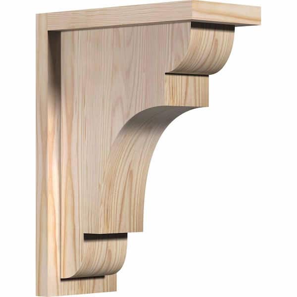 Ekena Millwork 5-1/2 in. x 12 in. x 16 in. Douglas Fir New Brighton Smooth Corbel with Backplate