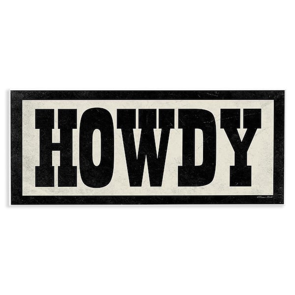 Vintage Howdy Sign by Susan Ball Unframed Graphic Art Print Typography 7 in. x 17 in.