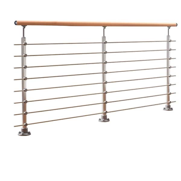 Dolle Prova 36 in. H x 79 in. W Brushed Silver Aluminum Top Mount Tube Stair Railing Kit