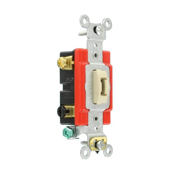 20 Amp Industrial Grade Heavy Duty Double-Pole Locking Switch, Ivory 1222-2IL